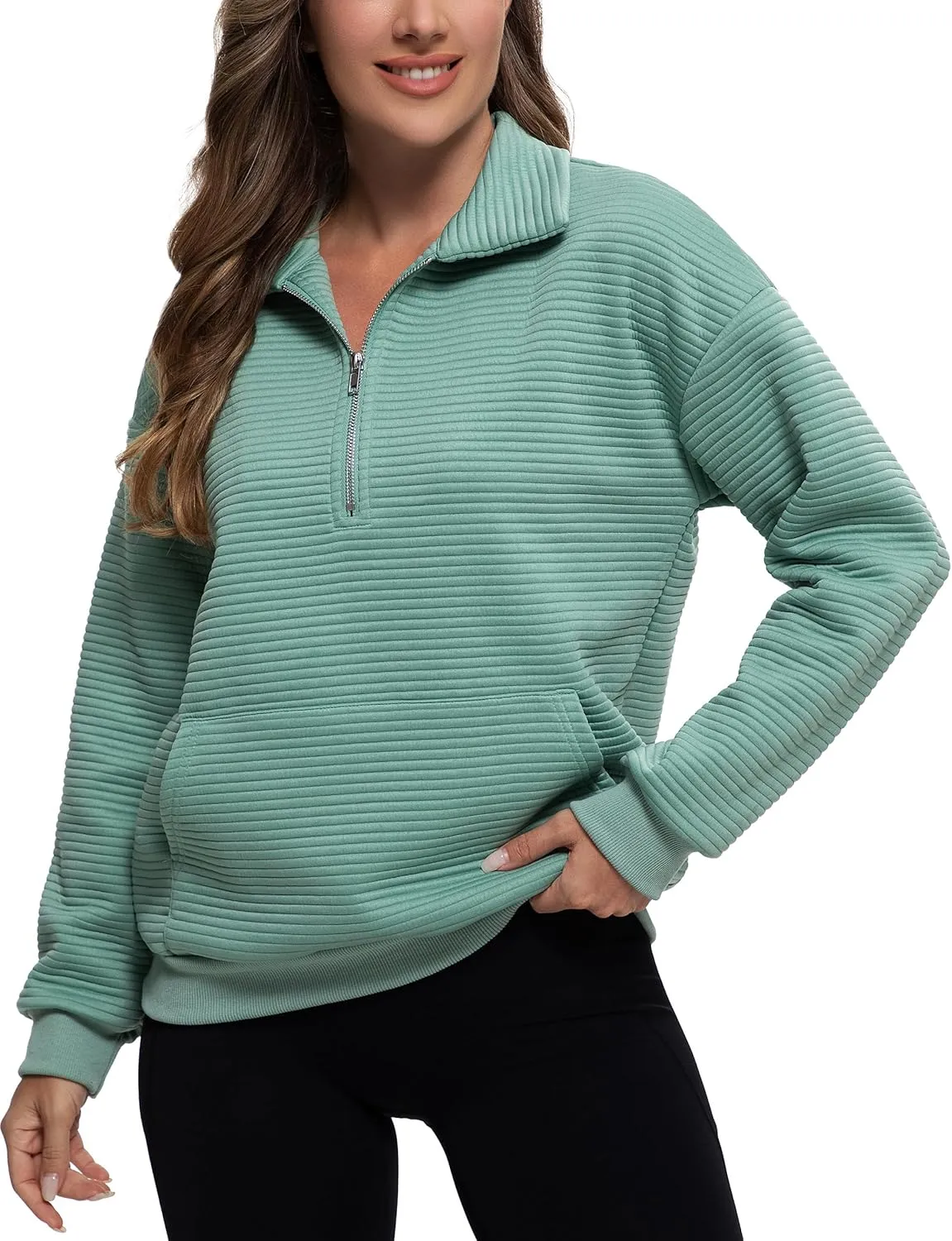 MathCat Womens Oversized Sweatshirts Half Zip Pullover Hoodies Casual Sweaters Loose Fit Fall Winter Fashion Clothes Outfits