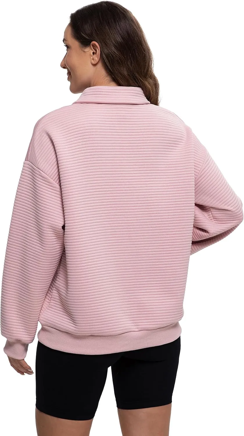 MathCat Womens Oversized Sweatshirts Half Zip Pullover Hoodies Casual Sweaters Loose Fit Fall Winter Fashion Clothes Outfits