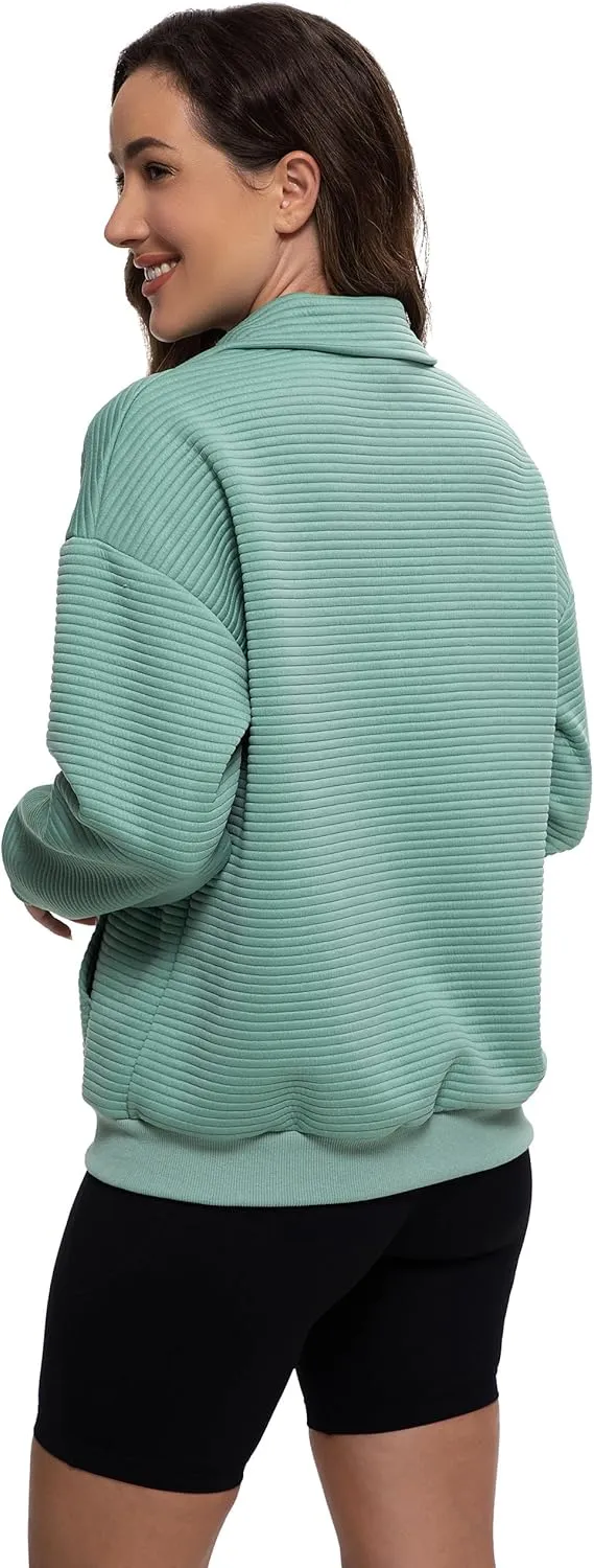 MathCat Womens Oversized Sweatshirts Half Zip Pullover Hoodies Casual Sweaters Loose Fit Fall Winter Fashion Clothes Outfits