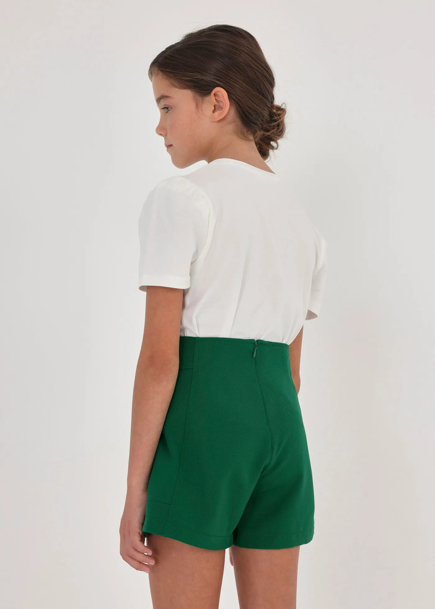 Mayoral Junior Crepe Shorts _Green 6235-086