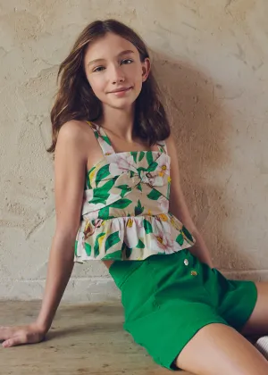 Mayoral Junior Crepe Shorts _Green 6235-086
