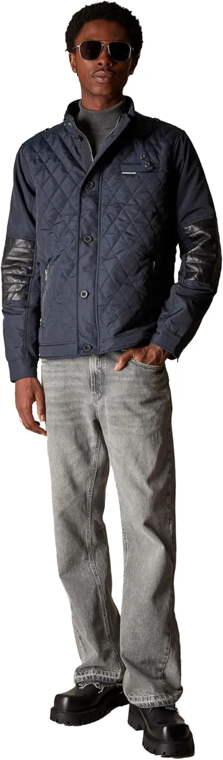 Members Only Belmont Men's Quilted Bomber Jacket | Men's Winter Diamond Quilted Outerwear