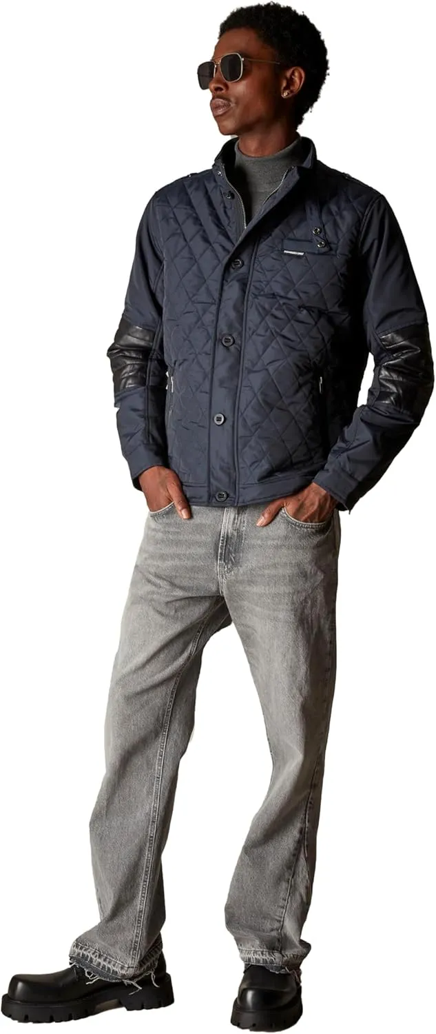 Members Only Belmont Men's Quilted Bomber Jacket | Men's Winter Diamond Quilted Outerwear