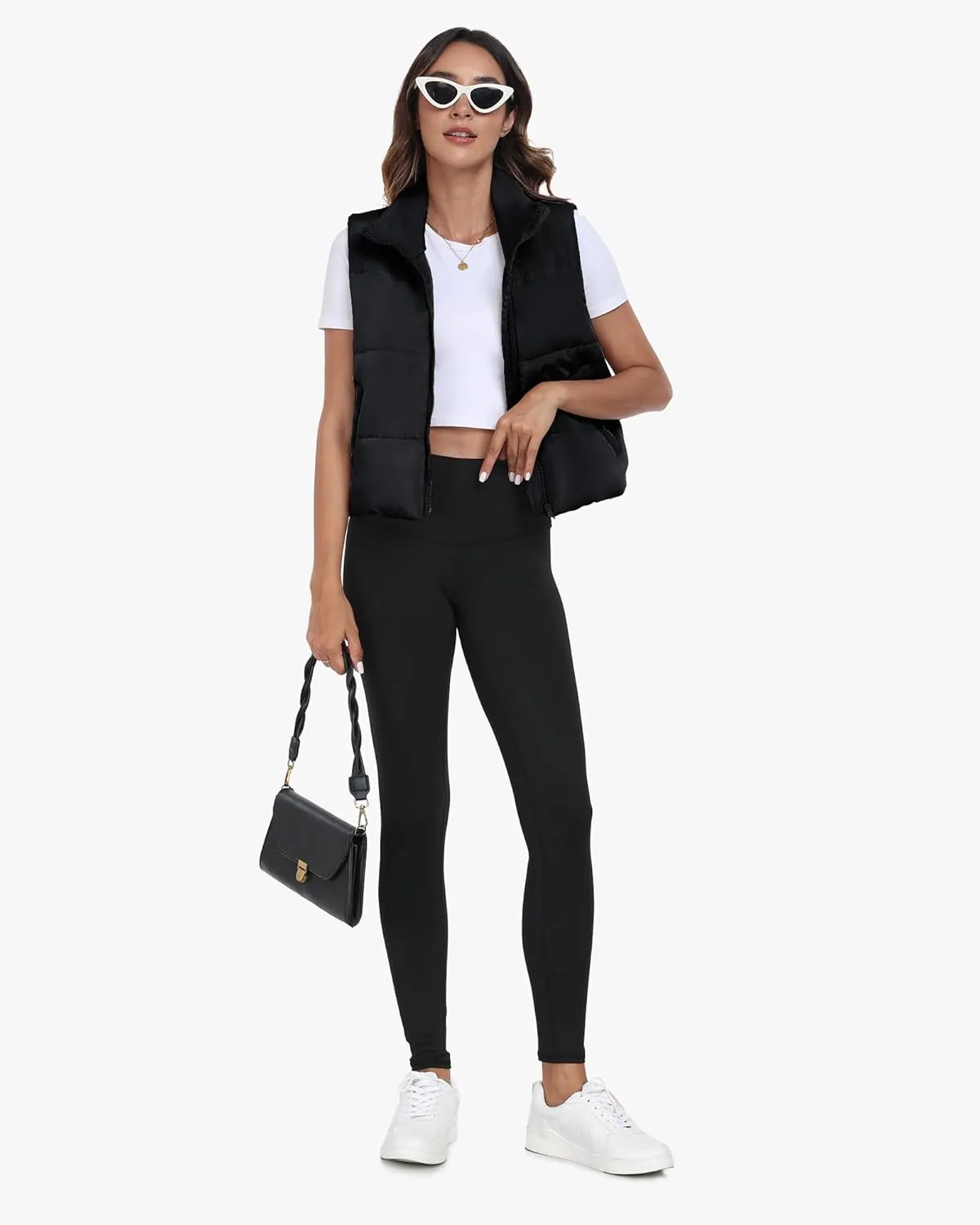 Memorose Puffer Vest for Women Winter Outwear Jacket Cropped Sleeveless Lightweight Fashion Fall Coat with Pockets