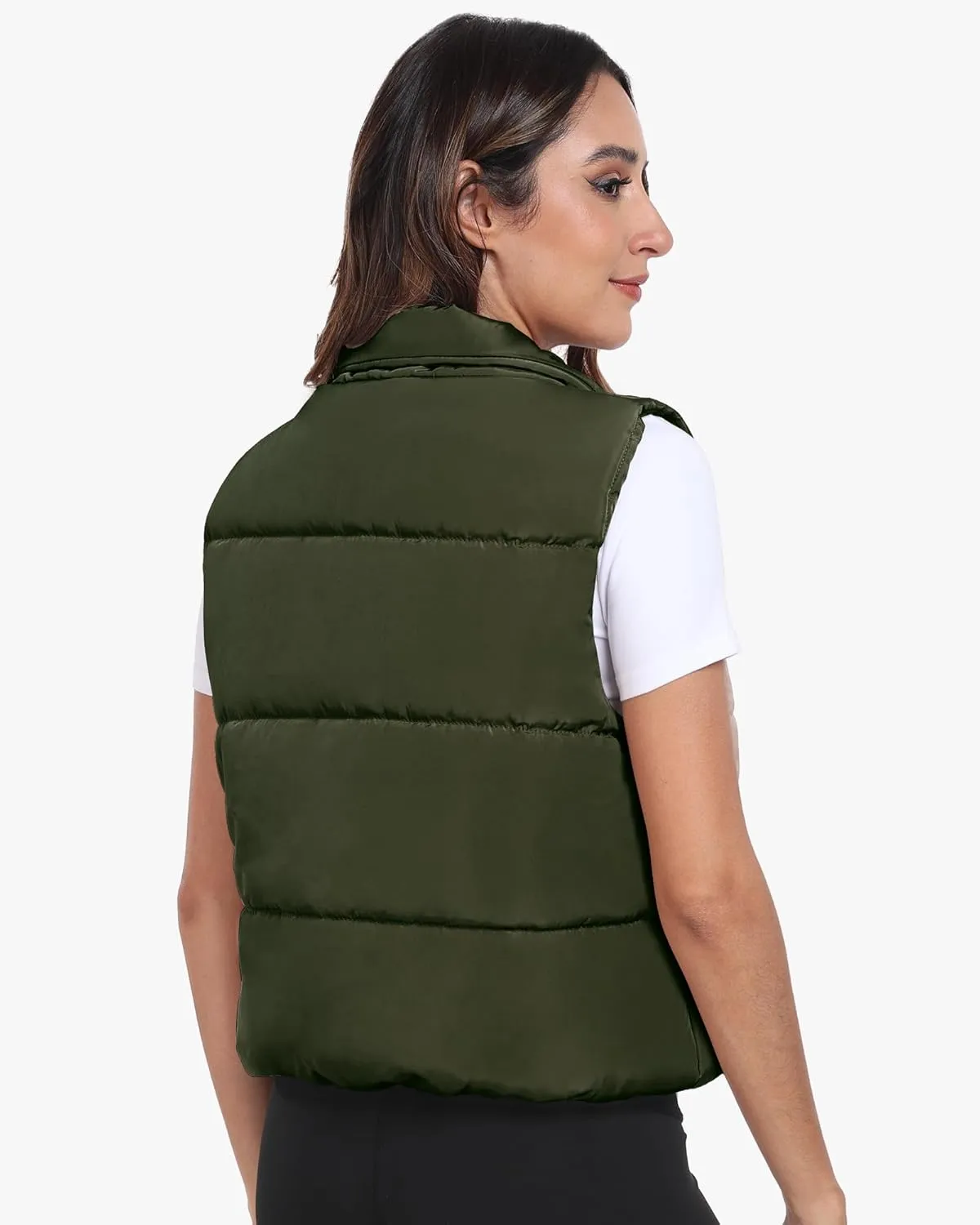 Memorose Puffer Vest for Women Winter Outwear Jacket Cropped Sleeveless Lightweight Fashion Fall Coat with Pockets