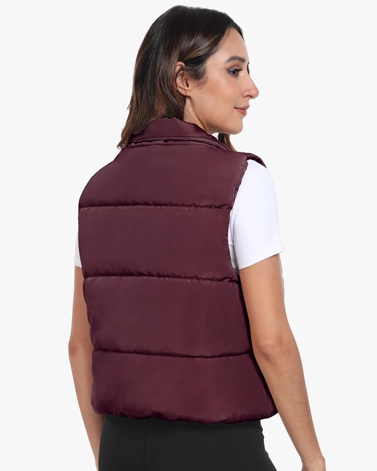 Memorose Puffer Vest for Women Winter Outwear Jacket Cropped Sleeveless Lightweight Fashion Fall Coat with Pockets