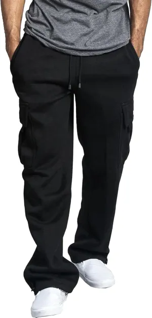 Men's Baggy Straight Leg Casual Pants Drawstring Loose Fit Casual Pants Outdoor Hiking Cargo Trousers