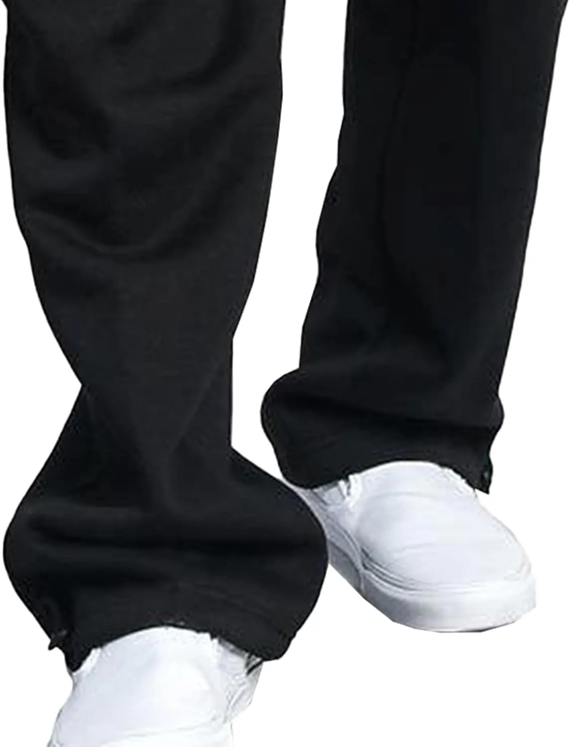 Men's Baggy Straight Leg Casual Pants Drawstring Loose Fit Casual Pants Outdoor Hiking Cargo Trousers