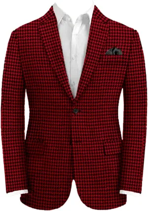 Men's Blazer Houndstooth Suit Jacket Business Casual Outgoing Wedding Comfort Sport Coat