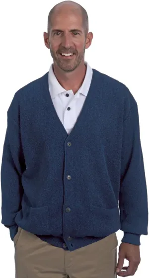 Men's Button Down Golf Cardigan Sweater with Pockets - 100% Alpaca Wool