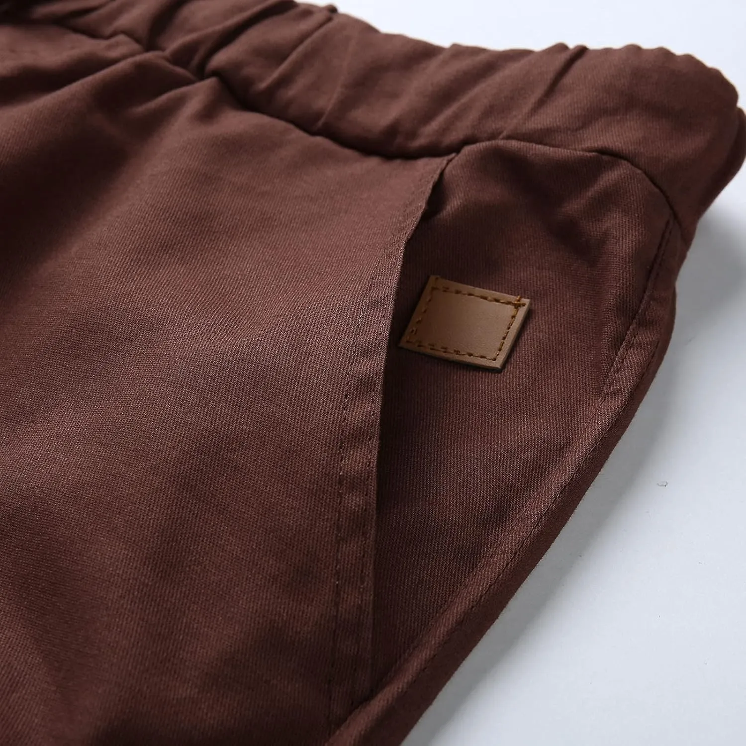 Mens Casual Elastic Drawstring Cargo Pants Outdoor Trousers Cotton Workout Sweatpants Hiking Joggers with Pockets