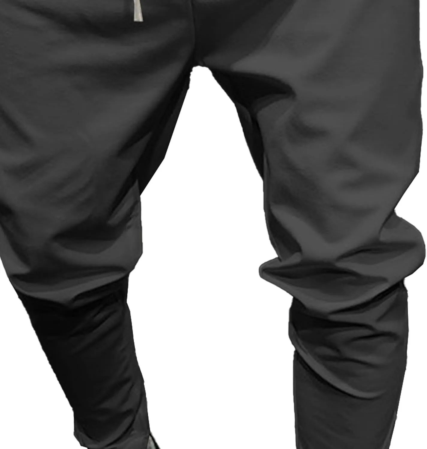 Men's Casual Slim Fit Tapered Pants Drawstring Cotton Joggers Pants Solid Lightweight Athletic Outdoor Trousers