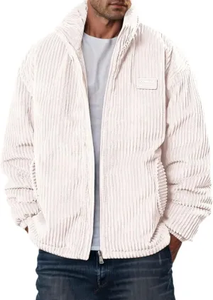 Men's Corduroy Coat Cotton Padded Jacket Thickened Cotton Padded Coat Loose Outerwear