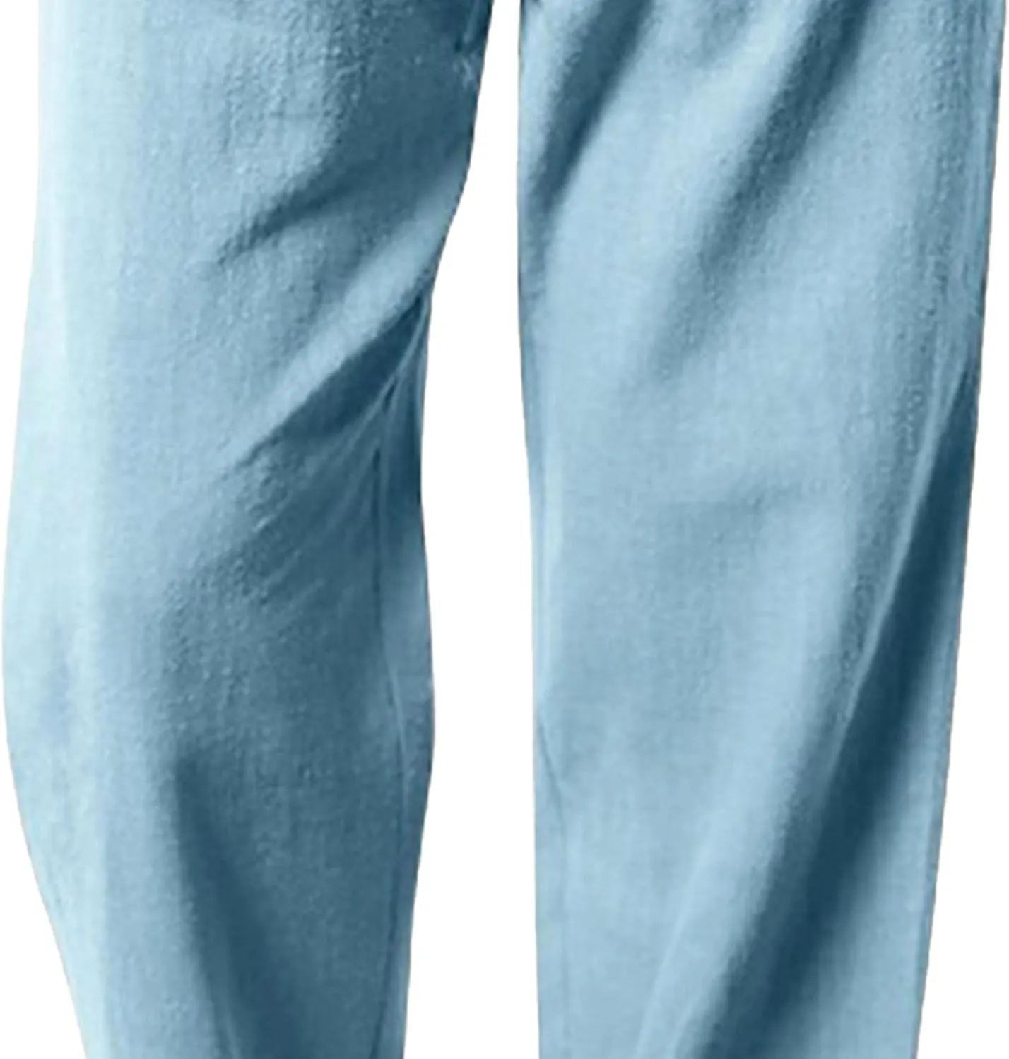 Men's Cotton Linen Sweatpants Yoga Pants Casual Loose Fit Jogging Pants Solid Drawstring Elastic Waist Trousers