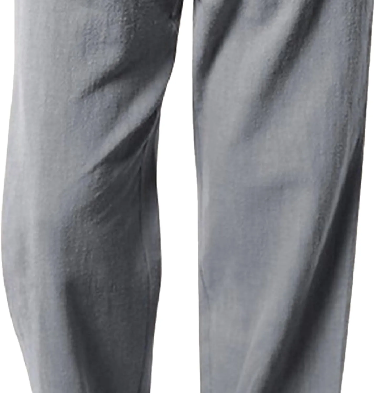 Men's Cotton Linen Sweatpants Yoga Pants Casual Loose Fit Jogging Pants Solid Drawstring Elastic Waist Trousers