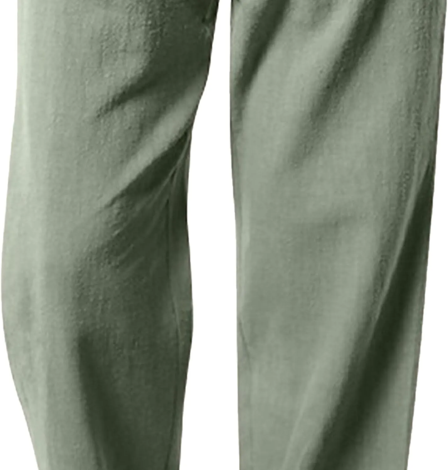 Men's Cotton Linen Sweatpants Yoga Pants Casual Loose Fit Jogging Pants Solid Drawstring Elastic Waist Trousers