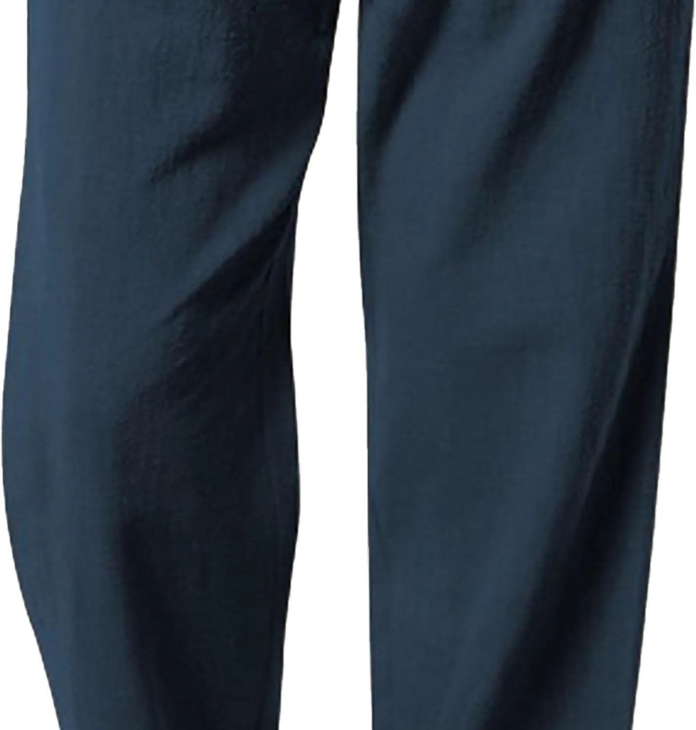 Men's Cotton Linen Sweatpants Yoga Pants Casual Loose Fit Jogging Pants Solid Drawstring Elastic Waist Trousers