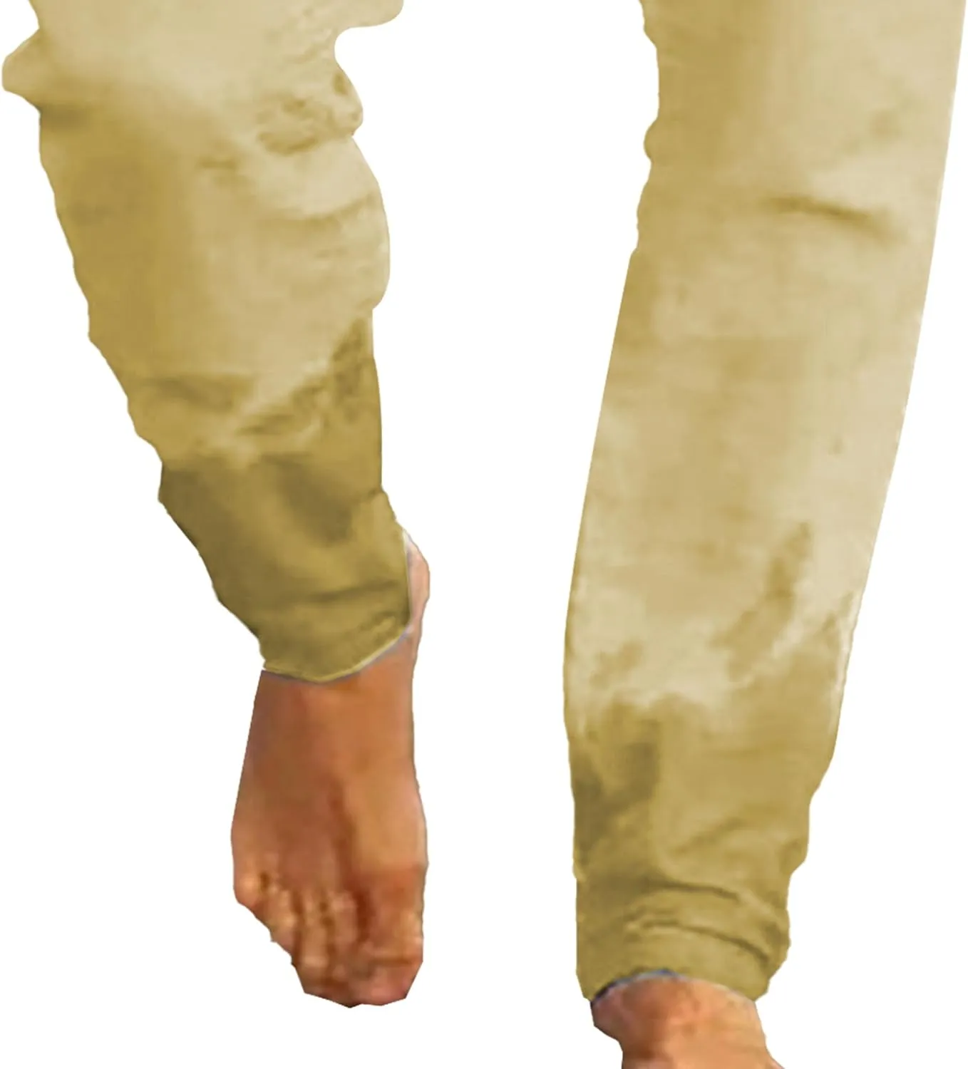 Men's Drawstring Solid Casual Beach Pants Straight Leg Loose Fit Summer Trousers Elastic Waist Solid Hiking Pants