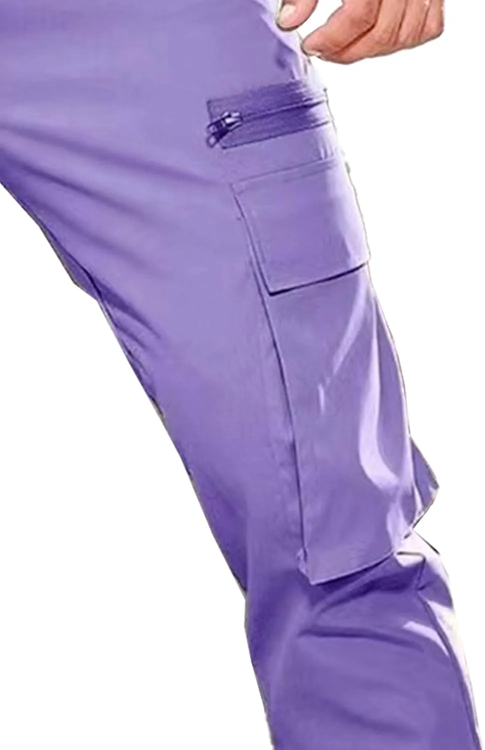 Men's Drawstring Straight Leg Cargo Pants Elastic Waist Athletic Work Trousers Stylish Casual Solid Outdoor Pants