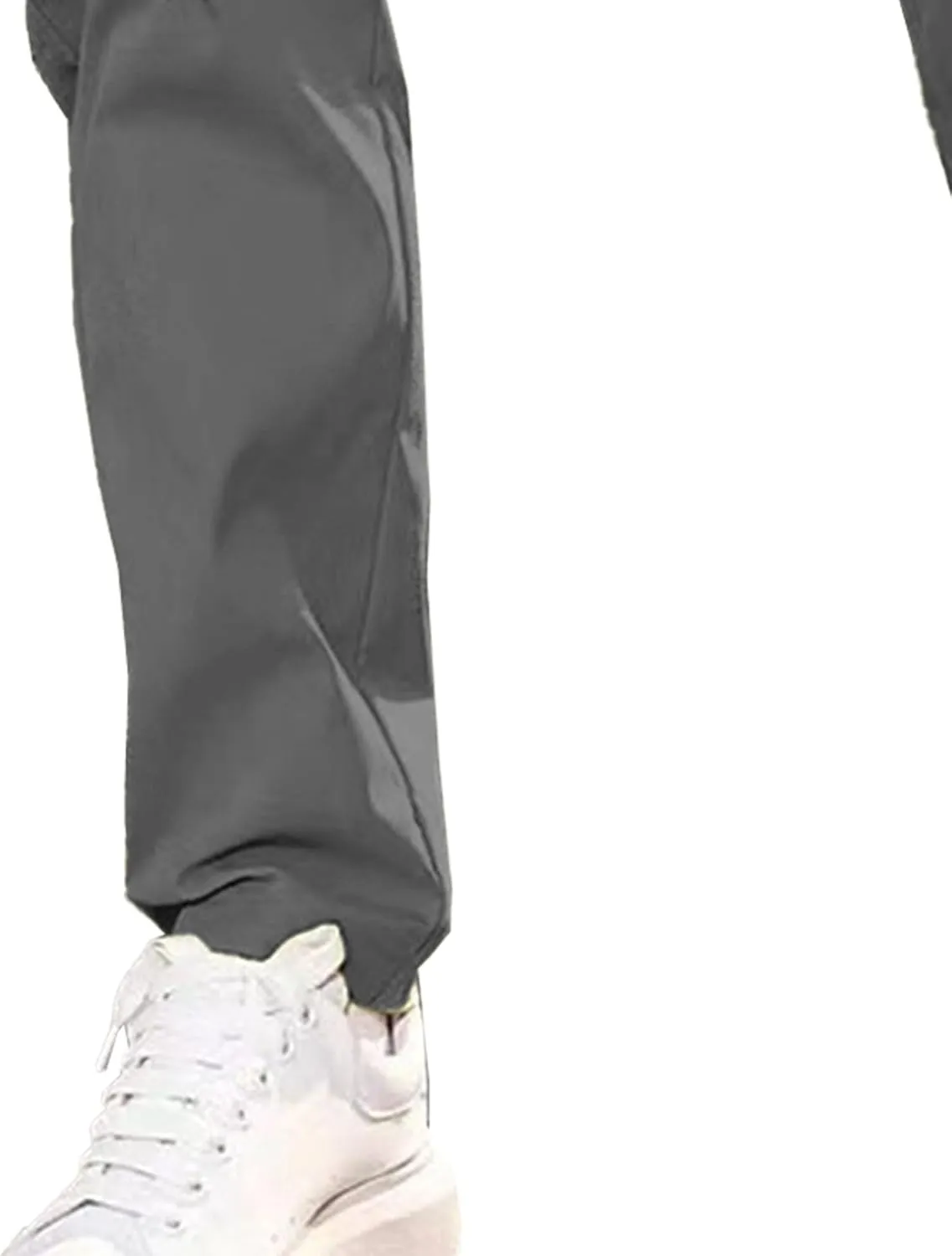 Men's Drawstring Straight Leg Cargo Pants Elastic Waist Athletic Work Trousers Stylish Casual Solid Outdoor Pants