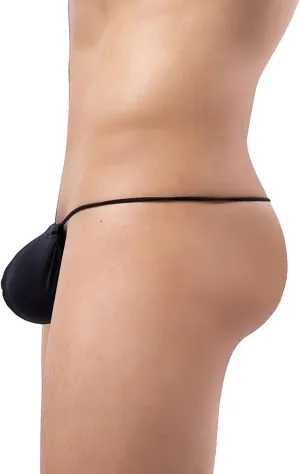Men's Exotic Low Waist Ice Silk Thong Underwear with Lifting Ring for Comfort and Style