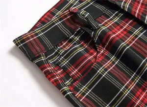 Men's Fashion Stretch Dress Pants Slim Fit Plaid Skinny Long Pants Casual Business Sweatpants Dress Chinos Pants