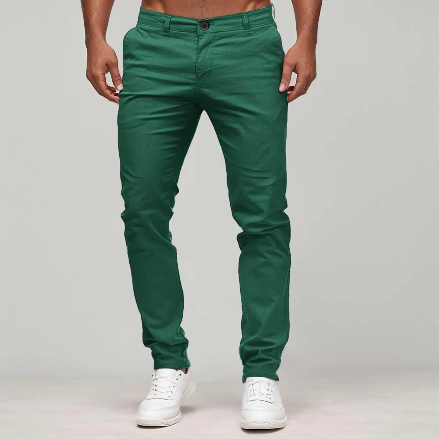 Mens Golf Dress Pants Stretch Slim Fit Work Pants Flat Front Lightweight Business Casual Travel Slacks with Pockets