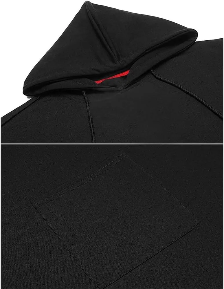 Men's Hooded Drawstring Sweatshirt Poncho Cape Cloak Fashion Coat Casual Pullover Sweatshirts with Pockets