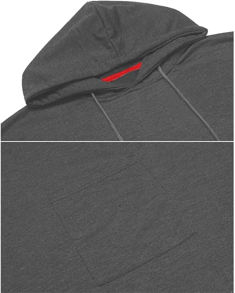 Men's Hooded Drawstring Sweatshirt Poncho Cape Cloak Fashion Coat Casual Pullover Sweatshirts with Pockets
