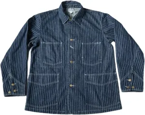 Mens Jacket Vintage Stripe Denim Coat
