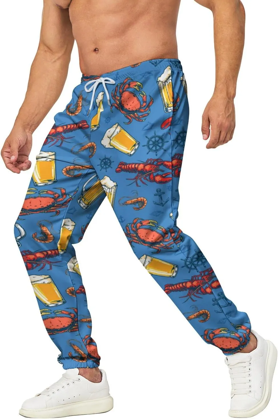 Men's Jogger Pants 80s Workout Costumes 90s Funny Sweatpants with Pockets Casual Sports Track Pants