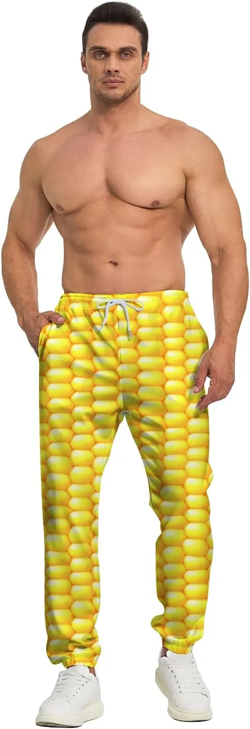 Men's Jogger Pants 80s Workout Costumes 90s Funny Sweatpants with Pockets Casual Sports Track Pants