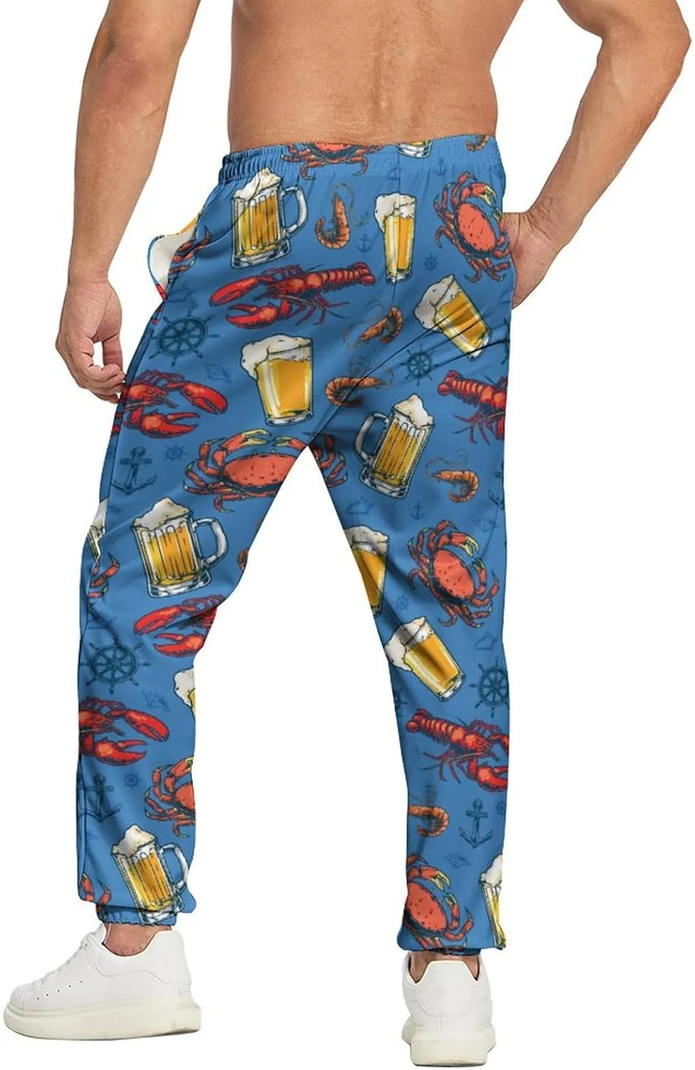 Men's Jogger Pants 80s Workout Costumes 90s Funny Sweatpants with Pockets Casual Sports Track Pants