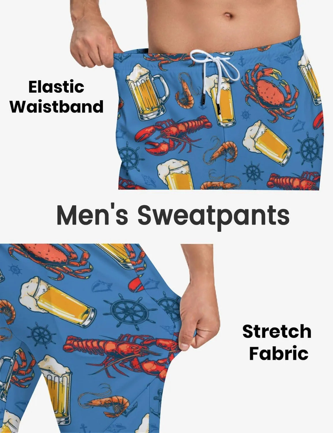 Men's Jogger Pants 80s Workout Costumes 90s Funny Sweatpants with Pockets Casual Sports Track Pants