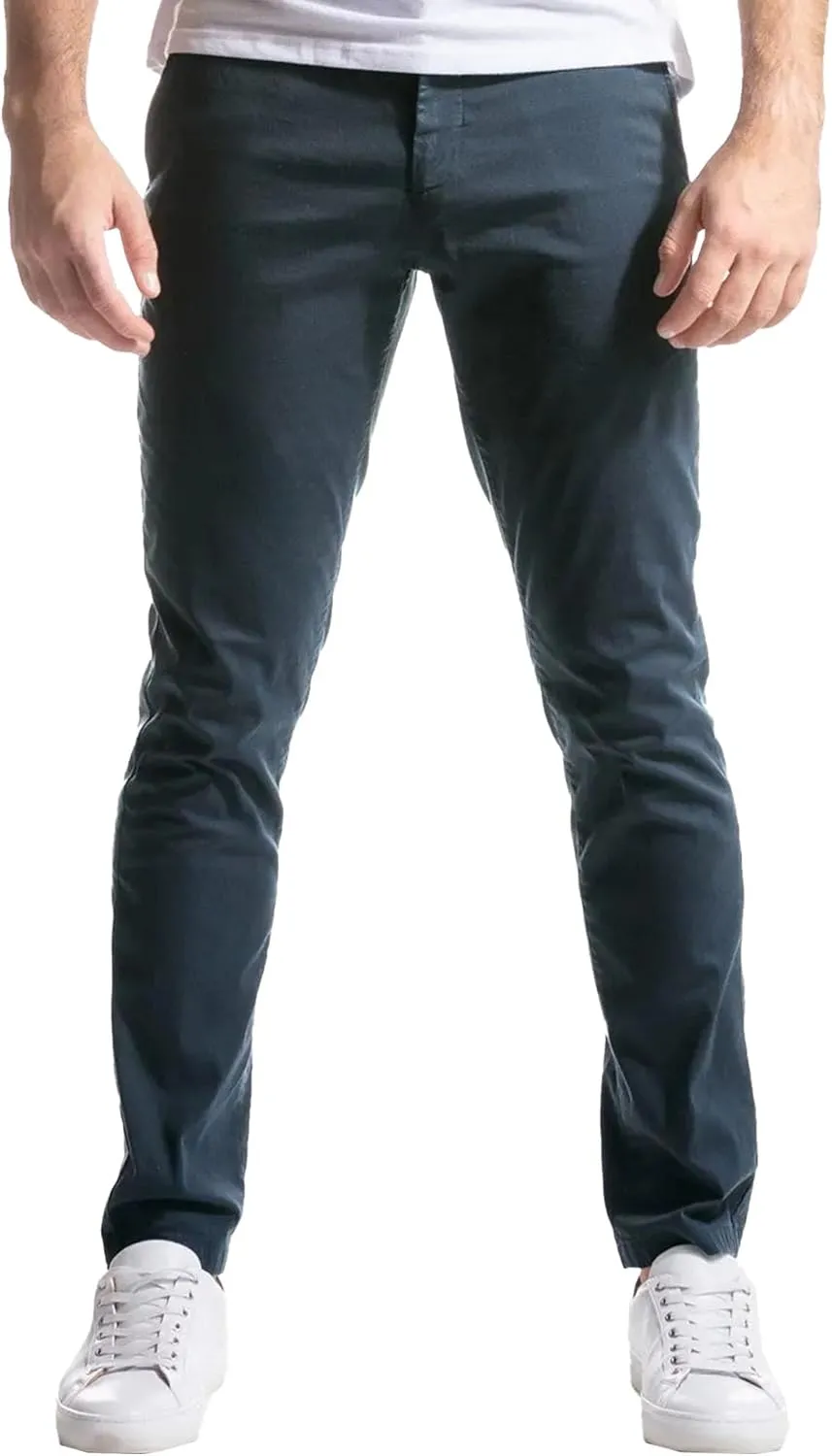 Men's Slim Fit Chino Pants Fashion Comfort Stretch Cotton Casual Pants Stylish Tapered Trousers