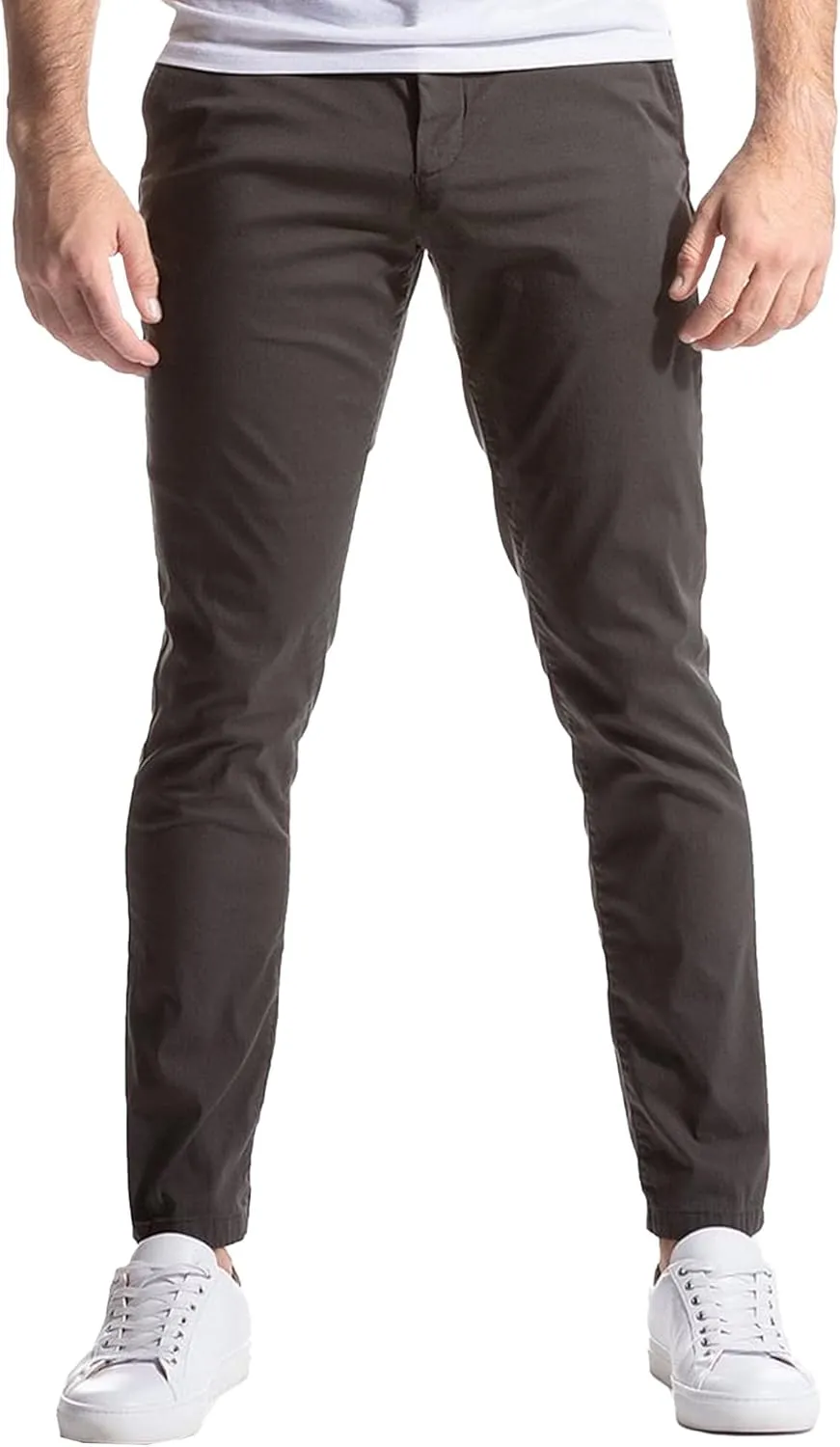 Men's Slim Fit Chino Pants Fashion Comfort Stretch Cotton Casual Pants Stylish Tapered Trousers