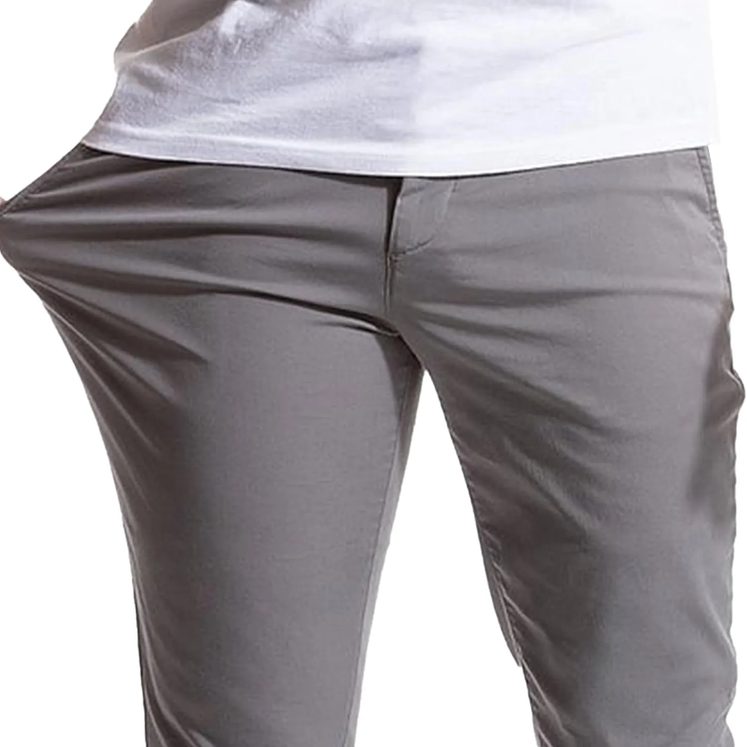 Men's Slim Fit Chino Pants Fashion Comfort Stretch Cotton Casual Pants Stylish Tapered Trousers