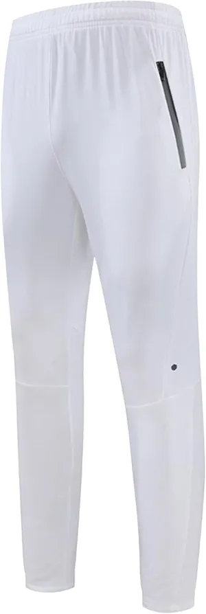 Men's Stretch Baggy Workout Athletic Pants Solid Straight Outdoor Trousers Elastic Waist Pants with Zipper Pockets