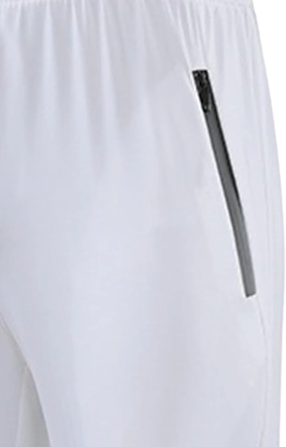 Men's Stretch Baggy Workout Athletic Pants Solid Straight Outdoor Trousers Elastic Waist Pants with Zipper Pockets