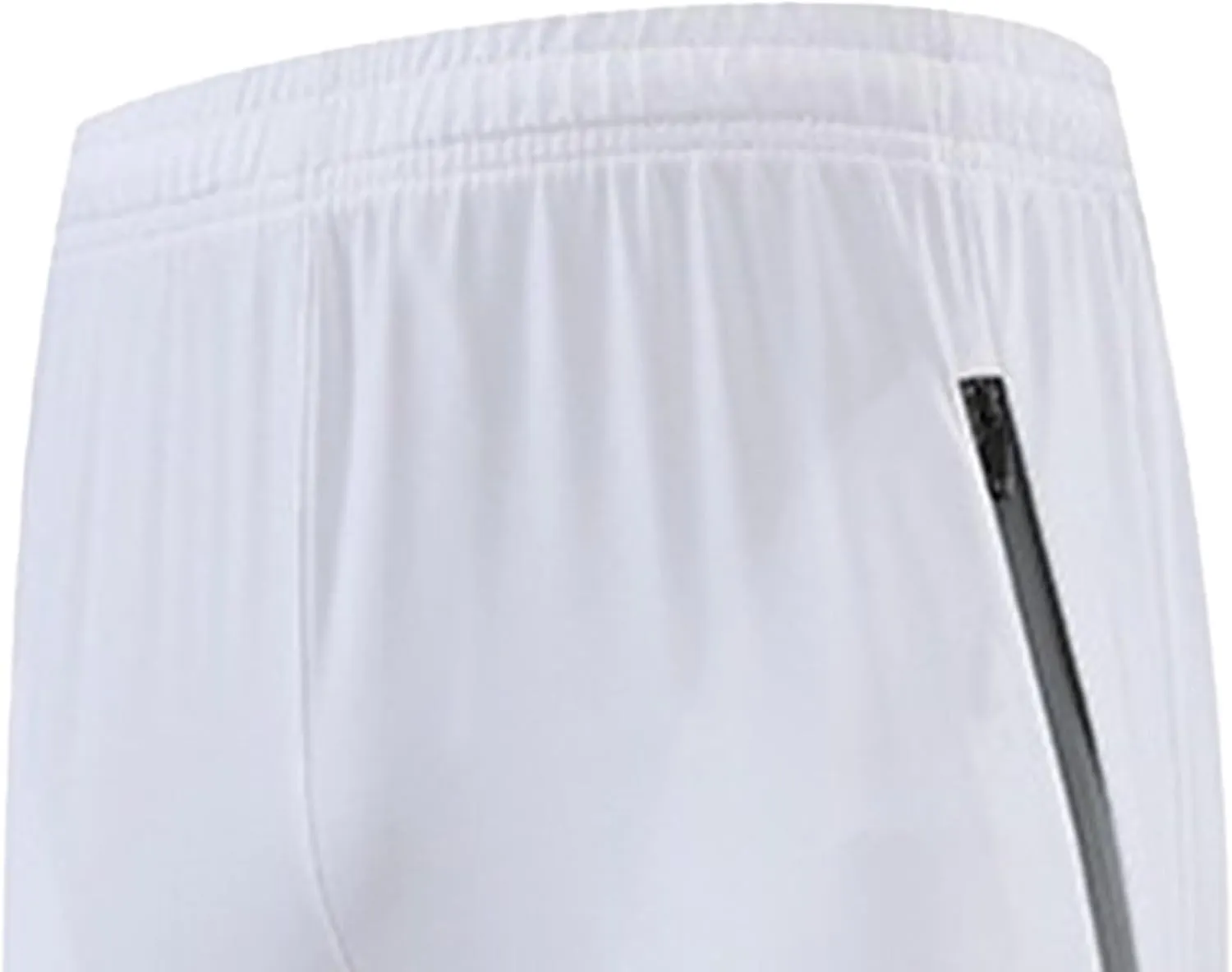 Men's Stretch Baggy Workout Athletic Pants Solid Straight Outdoor Trousers Elastic Waist Pants with Zipper Pockets
