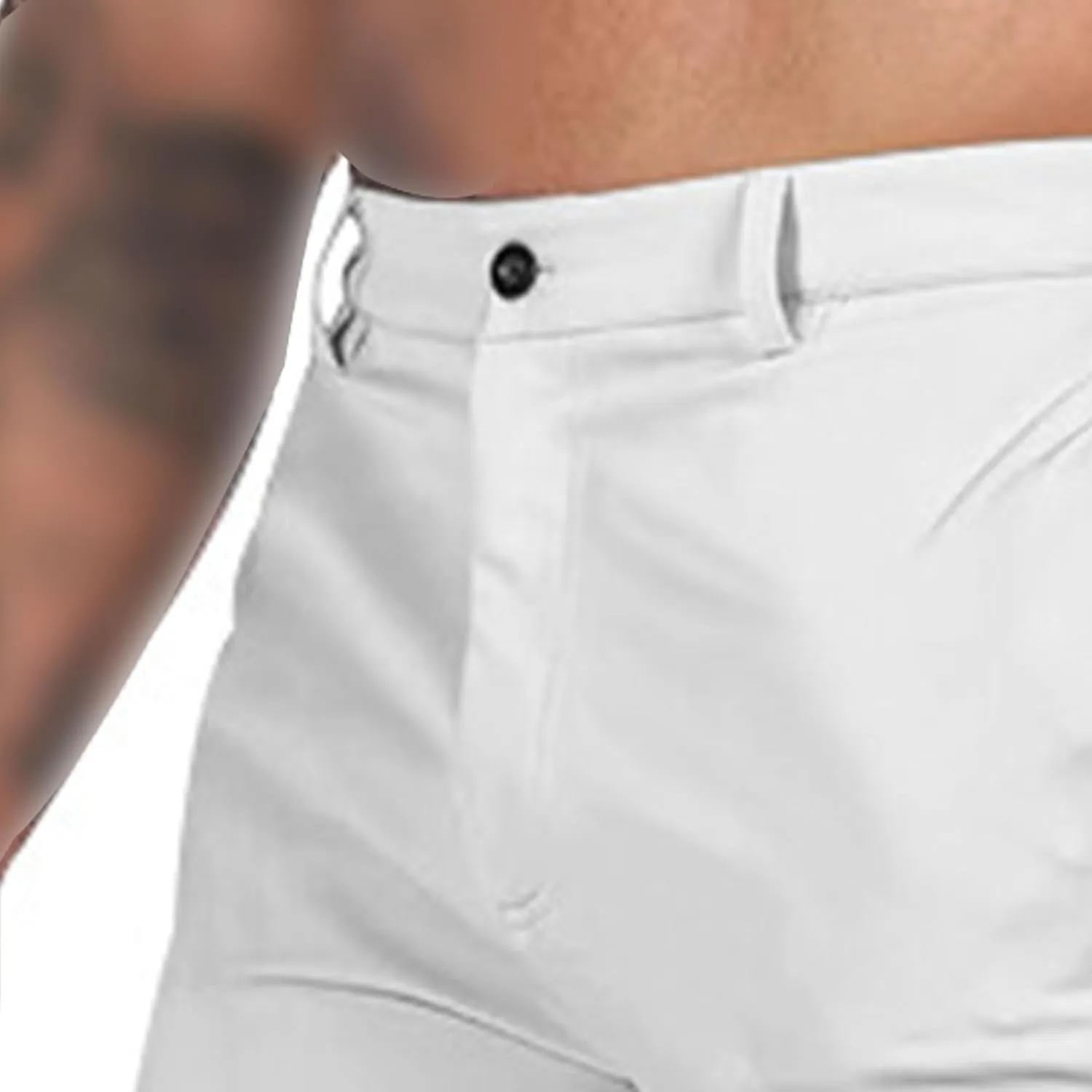 Men's Stretch Golf Pants with Belt Loops Casual Men Business Pant Slim Fit Tapered Flat Front Chino Pants