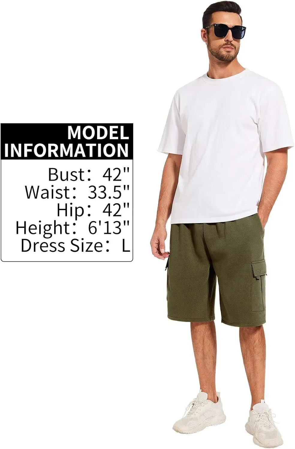 Mens Sweat Shorts with Cargo Pockets Athletic Fleece Short Pants Summer Outerwear