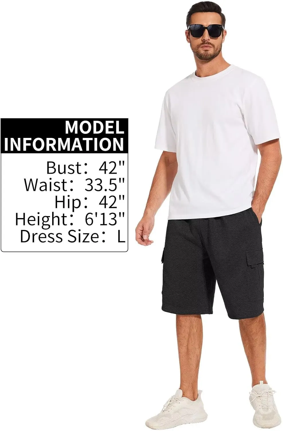 Mens Sweat Shorts with Cargo Pockets Athletic Fleece Short Pants Summer Outerwear