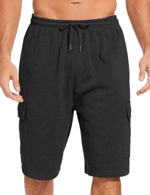 Mens Sweat Shorts with Cargo Pockets Athletic Fleece Short Pants Summer Outerwear