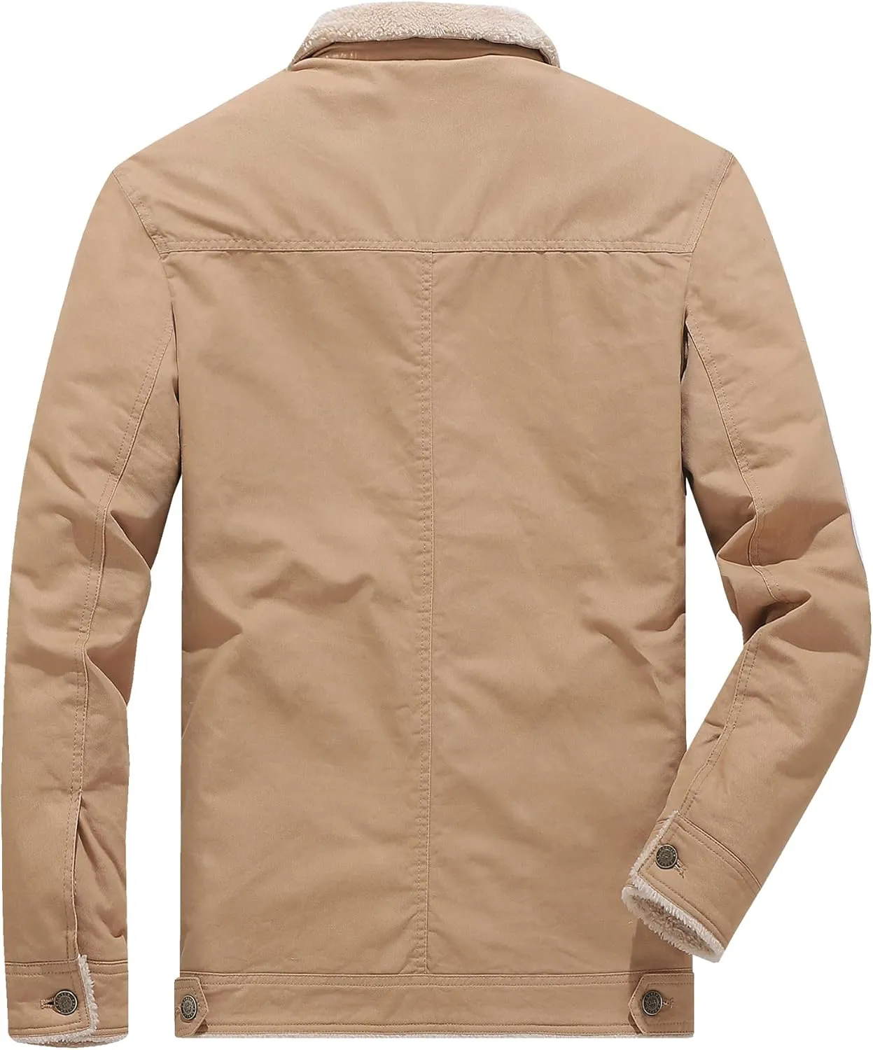 Men's Winter Sherpa Lined Fleece Military Cargo Jacket Cotton Outerwear Jacket Coat