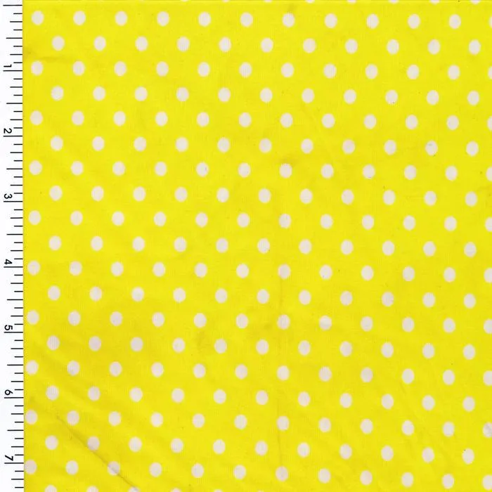 Mini Poco Dot Tricot White Yellow Printed Spandex