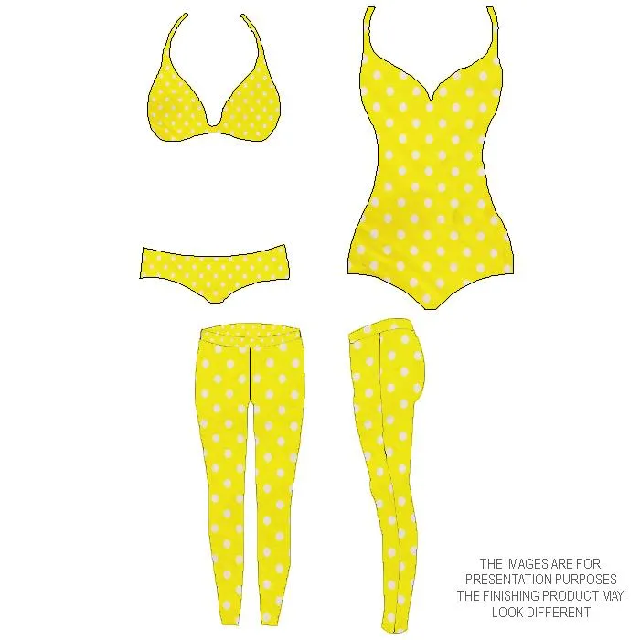 Mini Poco Dot Tricot White Yellow Printed Spandex