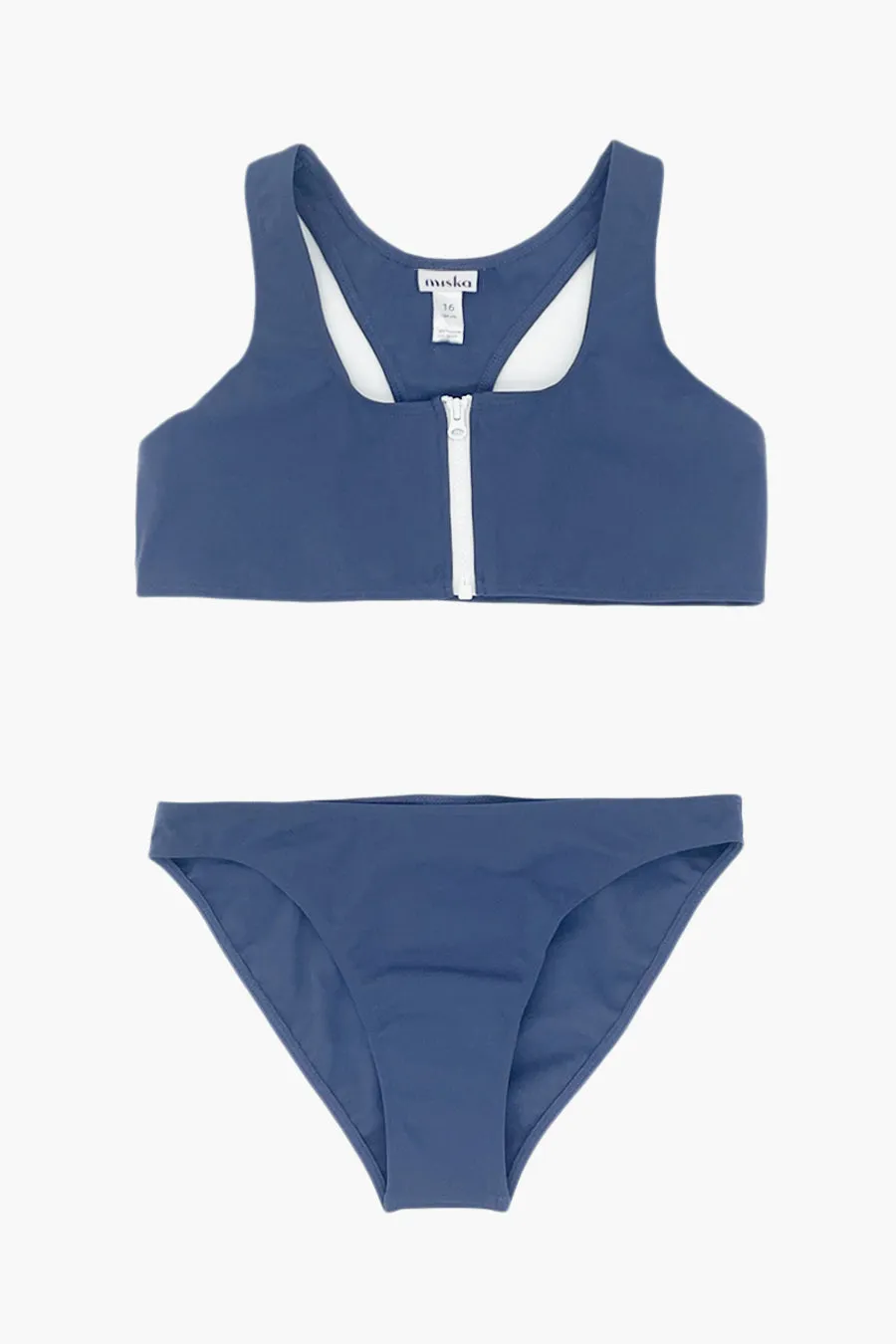 MISKA Paris Mix And Match Sport Girls Swim Top - Navy