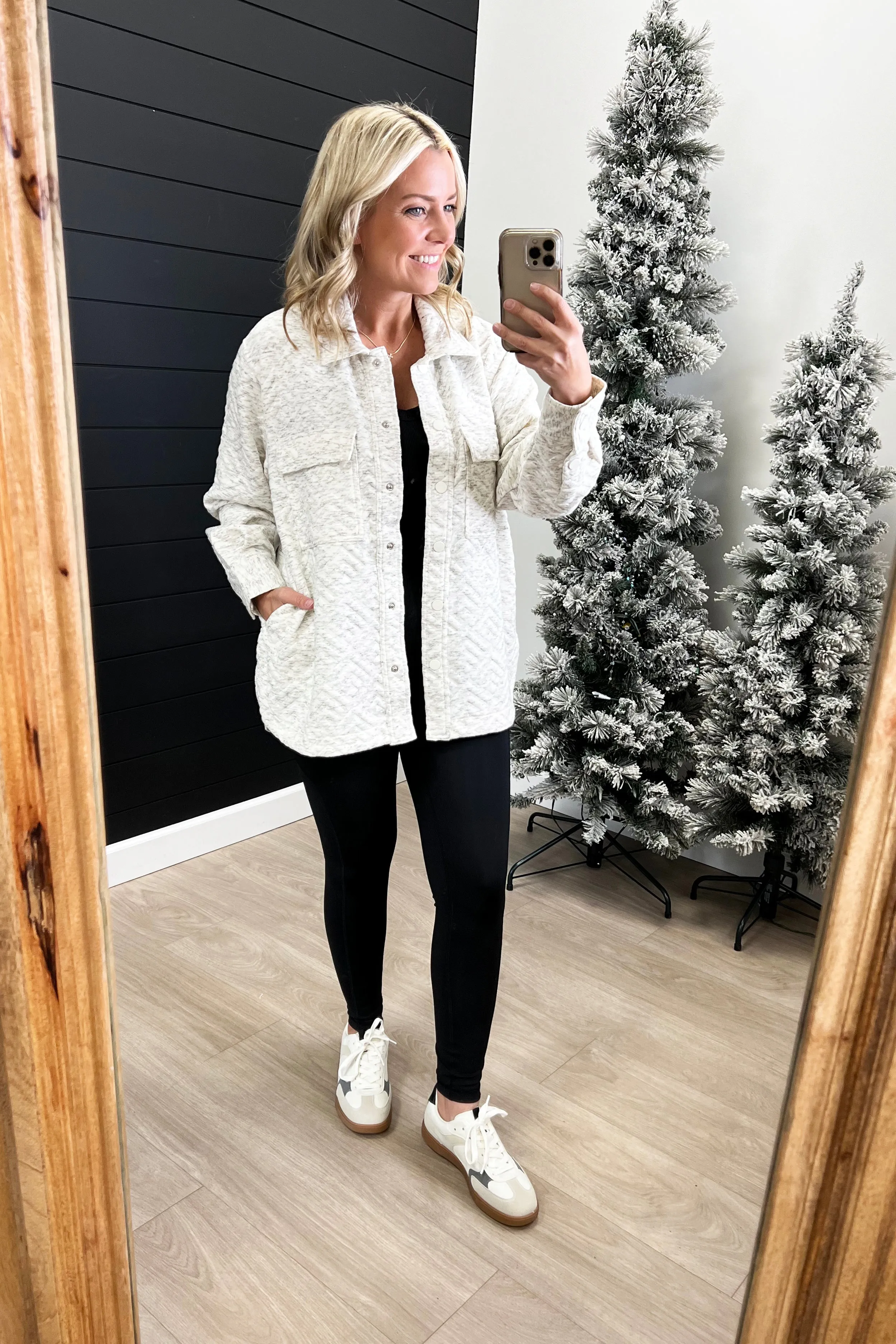 Mono B Cream & Black Two Tone Shacket