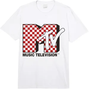 MTV Logo With Red Checkered Print Comfort Colors Adult Heavyweight T-shirt